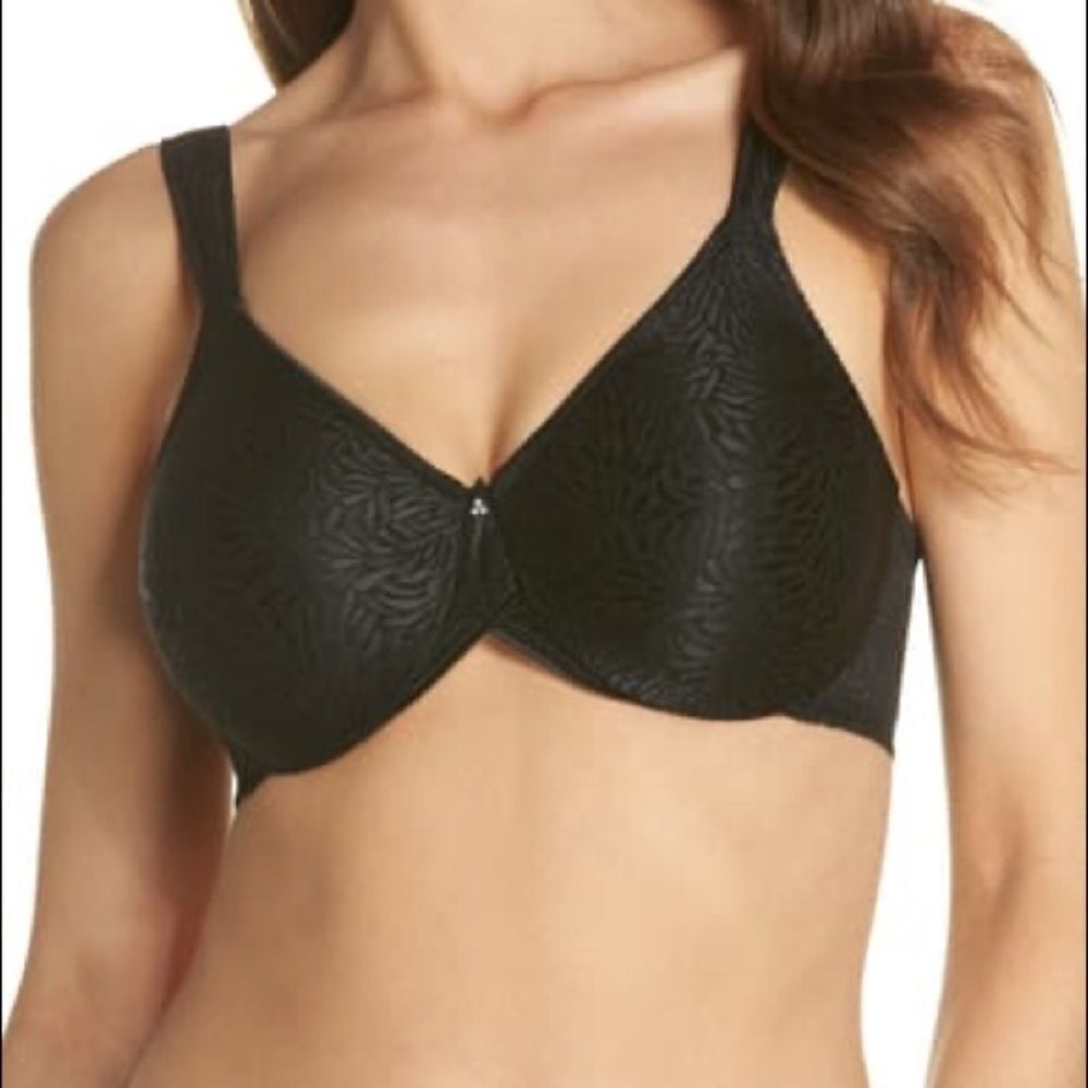 Wacoal Jacquard Underwire Black Bra Sz 32DD